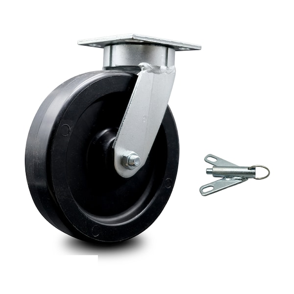 8 Inch Kingpinless Polyolefin Wheel Swivel Caster with Swivel Lock SCC
